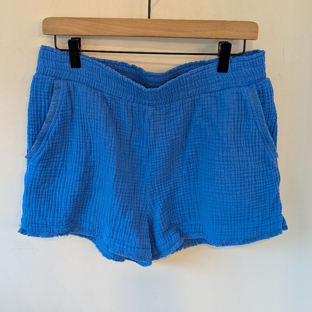 S'EDGE Blue Gauze Cotton Matching Lounge Set Coco Top Holden Shorts Medium - Picture 8 of 11